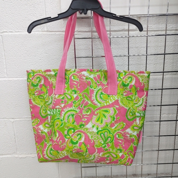 Lilly Pulitzer XL Pink/Green Insulated Collapsible Cooler Tote Bag - Picture 10 of 10